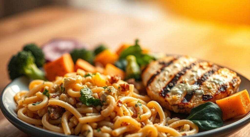 combinação de carboidratos e proteínas