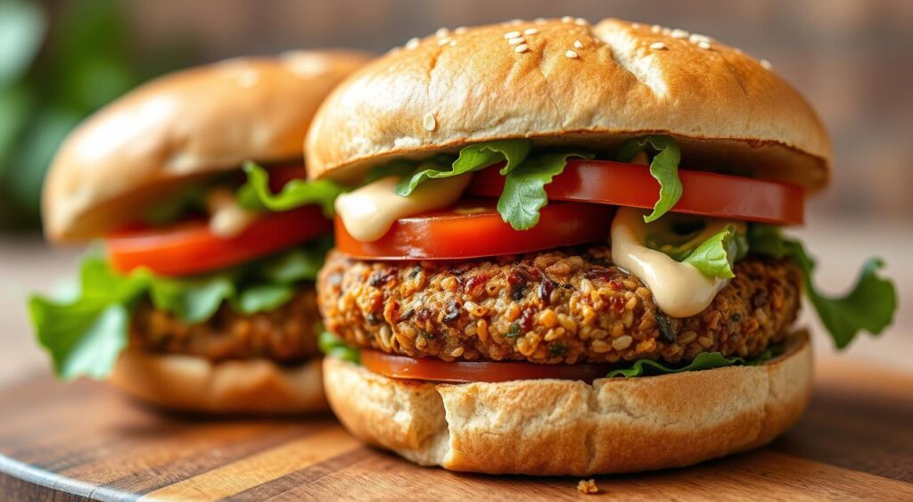 hambúrguer de batata-doce e quinoa